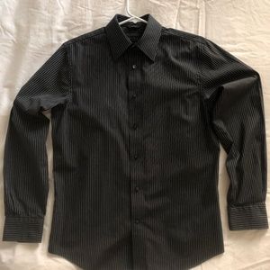 Express Design Studio Black Modern Fit Pinstripe Dress Shirt size M